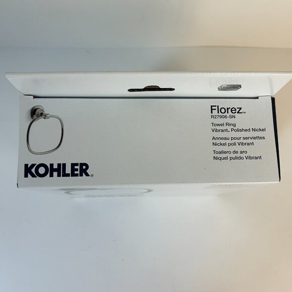 Kohler Florez Towel Ring Vibrant Polished Nickel R27906-SN New Open Box - Picture 5 of 7